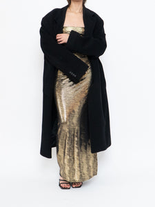 Vintage x Made in USA x MAXIM Gold Snakeskin Fitted Dress (S-M)
