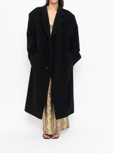 Vintage x Black Wool-Blend Long Blazer Coat (S-XL)