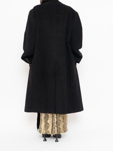 Vintage x Black Wool-Blend Long Blazer Coat (S-XL)