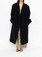 Load image into Gallery viewer, Vintage x Black Wool-Blend Long Blazer Coat (S-XL)