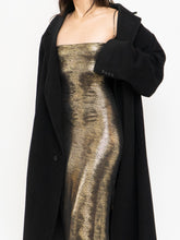 Load image into Gallery viewer, Vintage x Made in USA x MAXIM Gold Snakeskin Fitted Dress (S-M)