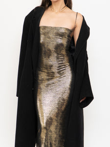 Vintage x Made in USA x MAXIM Gold Snakeskin Fitted Dress (S-M)