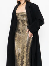 Load image into Gallery viewer, Vintage x Made in USA x MAXIM Gold Snakeskin Fitted Dress (S-M)