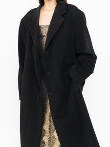 Vintage x Black Wool-Blend Long Blazer Coat (S-XL)