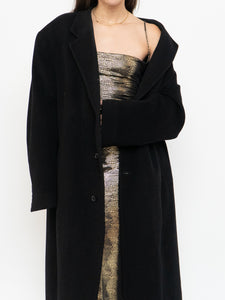 Vintage x Black Wool-Blend Long Blazer Coat (S-XL)