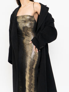 Vintage x Made in USA x MAXIM Gold Snakeskin Fitted Dress (S-M)