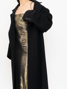 Vintage x Black Wool-Blend Long Blazer Coat (S-XL)