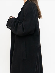 Vintage x Black Wool-Blend Long Blazer Coat (S-XL)