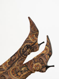 Vintage x Velvet Paisley Boot (8-9)