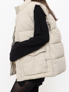 GAP x Beige Puffer Vest (S-L)