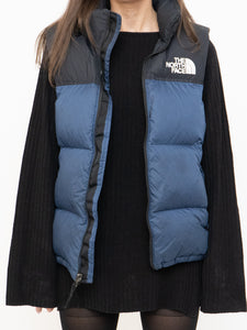 THE NORTH FACE x Blue, Black Nuptse 700 Puffer Vest (Mens S)