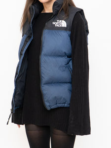 THE NORTH FACE x Blue, Black Nuptse 700 Puffer Vest (Mens S)