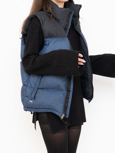 THE NORTH FACE x Blue, Black Nuptse 700 Puffer Vest (Mens S)