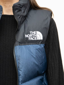 THE NORTH FACE x Blue, Black Nuptse 700 Puffer Vest (Mens S)