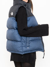 Load image into Gallery viewer, THE NORTH FACE x Blue, Black Nuptse 700 Puffer Vest (Mens S)