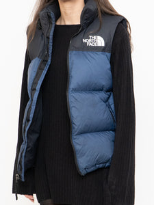 THE NORTH FACE x Blue, Black Nuptse 700 Puffer Vest (Mens S)