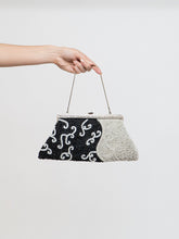 Load image into Gallery viewer, Vintage x Black, White Beaded Clutch