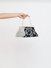 Load image into Gallery viewer, Vintage x Black, White Beaded Clutch