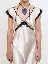 Load image into Gallery viewer, Vintage x Cream, Blak Satin &amp; Lace Dress (S, M)