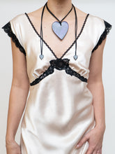Load image into Gallery viewer, Vintage x Cream, Blak Satin &amp; Lace Dress (S, M)