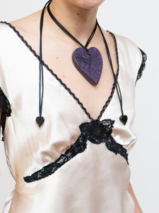 Vintage x Cream, Blak Satin & Lace Dress (S, M)