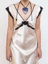 Load image into Gallery viewer, Vintage x Cream, Blak Satin &amp; Lace Dress (S, M)