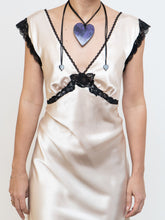 Load image into Gallery viewer, Vintage x Cream, Blak Satin &amp; Lace Dress (S, M)