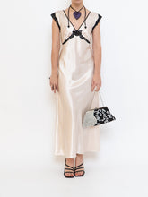 Load image into Gallery viewer, Vintage x Cream, Blak Satin &amp; Lace Dress (S, M)