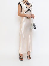 Load image into Gallery viewer, Vintage x Cream, Blak Satin &amp; Lace Dress (S, M)