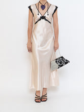 Load image into Gallery viewer, Vintage x Cream, Blak Satin &amp; Lace Dress (S, M)