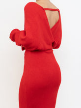 Load image into Gallery viewer, Modern x Deadstock Red Ribbed Wrap Knit Dress (XS-M)