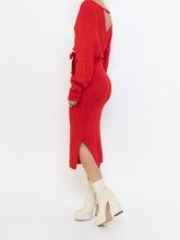 Load image into Gallery viewer, Modern x Deadstock Red Ribbed Wrap Knit Dress (XS-M)