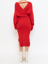 Load image into Gallery viewer, Modern x Deadstock Red Ribbed Wrap Knit Dress (XS-M)