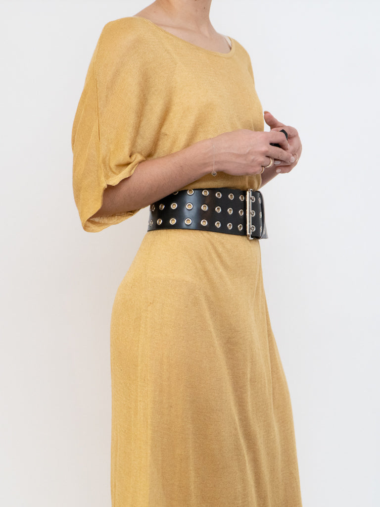 IOANNA KOUBBELA x Made in Greece x Gold Yellow Sheer Knit Dress (XS-L)