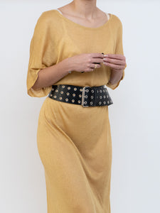 IOANNA KOUBBELA x Made in Greece x Gold Yellow Sheer Knit Dress (XS-L)
