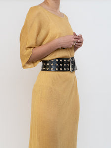 IOANNA KOUBBELA x Made in Greece x Gold Yellow Sheer Knit Dress (XS-L)