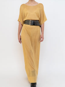 IOANNA KOUBBELA x Made in Greece x Gold Yellow Sheer Knit Dress (XS-L)