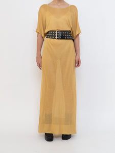 IOANNA KOUBBELA x Made in Greece x Gold Yellow Sheer Knit Dress (XS-L)