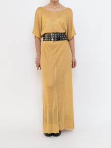 IOANNA KOUBBELA x Made in Greece x Gold Yellow Sheer Knit Dress (XS-L)