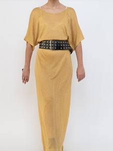 IOANNA KOUBBELA x Made in Greece x Gold Yellow Sheer Knit Dress (XS-L)