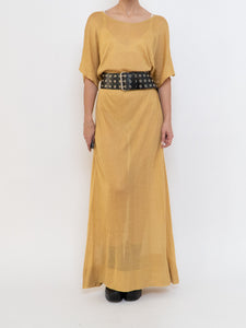 IOANNA KOUBBELA x Made in Greece x Gold Yellow Sheer Knit Dress (XS-L)