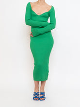 Load image into Gallery viewer, HM x Green Ribbed Bodycon Dress (XS, S)