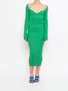 HM x Green Ribbed Bodycon Dress (XS, S)