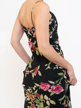 Load image into Gallery viewer, Vintage x NICOLE MILLER Pink Rose Sequin Silk Maxi (XS, S)