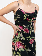 Load image into Gallery viewer, Vintage x NICOLE MILLER Pink Rose Sequin Silk Maxi (XS, S)