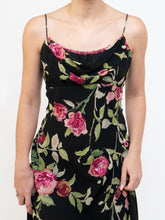Load image into Gallery viewer, Vintage x NICOLE MILLER Pink Rose Sequin Silk Maxi (XS, S)