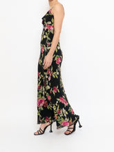 Load image into Gallery viewer, Vintage x NICOLE MILLER Pink Rose Sequin Silk Maxi (XS, S)