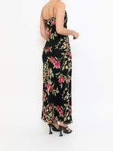 Load image into Gallery viewer, Vintage x NICOLE MILLER Pink Rose Sequin Silk Maxi (XS, S)