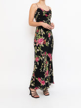 Load image into Gallery viewer, Vintage x NICOLE MILLER Pink Rose Sequin Silk Maxi (XS, S)