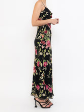 Load image into Gallery viewer, Vintage x NICOLE MILLER Pink Rose Sequin Silk Maxi (XS, S)